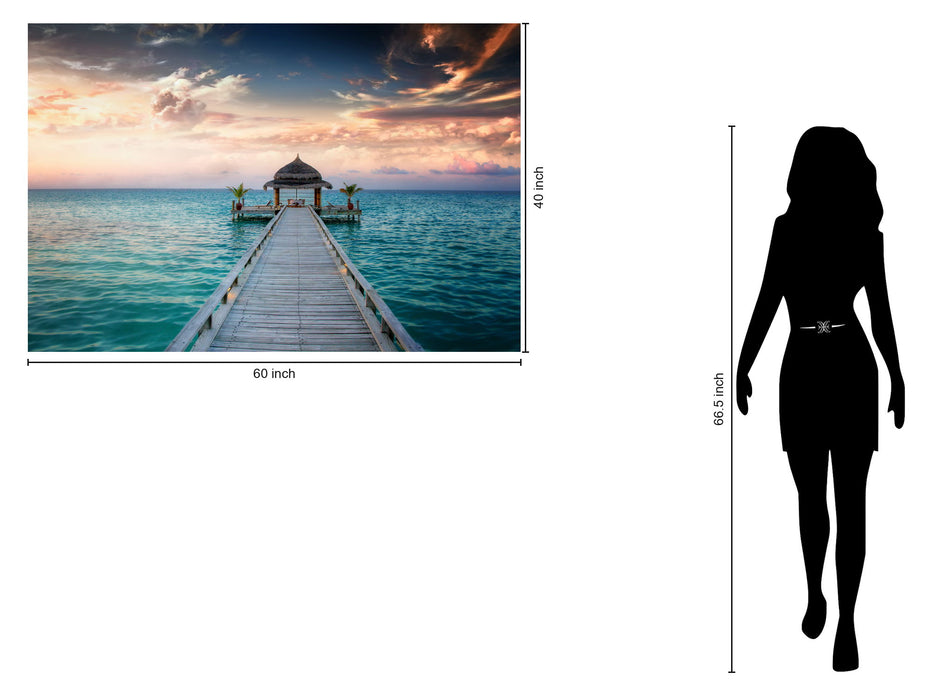 Tempered Glass With Foil - Ocean Hut - Blue