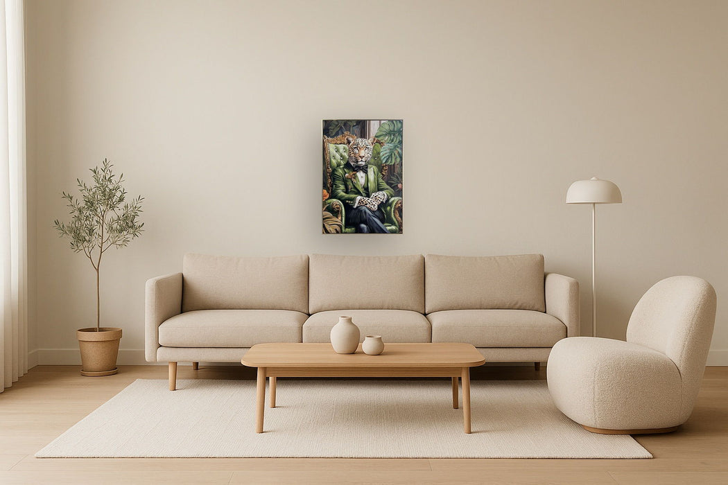 Emerald Aristocrat Hand-Embellished Canvas In Frame - Green / Gold