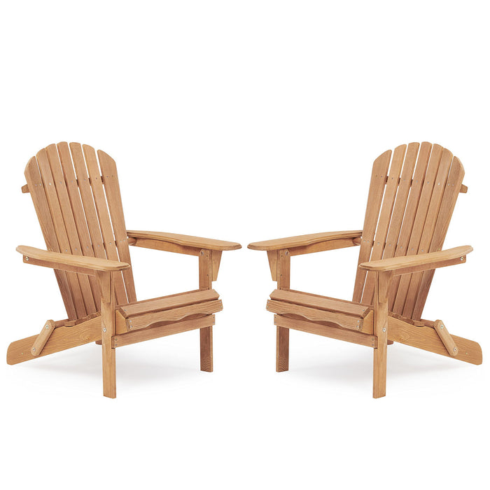 Lounge Patio Chair For Garden Outdoor Wooden Folding Adirondack Chair (Set of 2) Solid Cedar Wood Lounge Patio Chair For Garden
