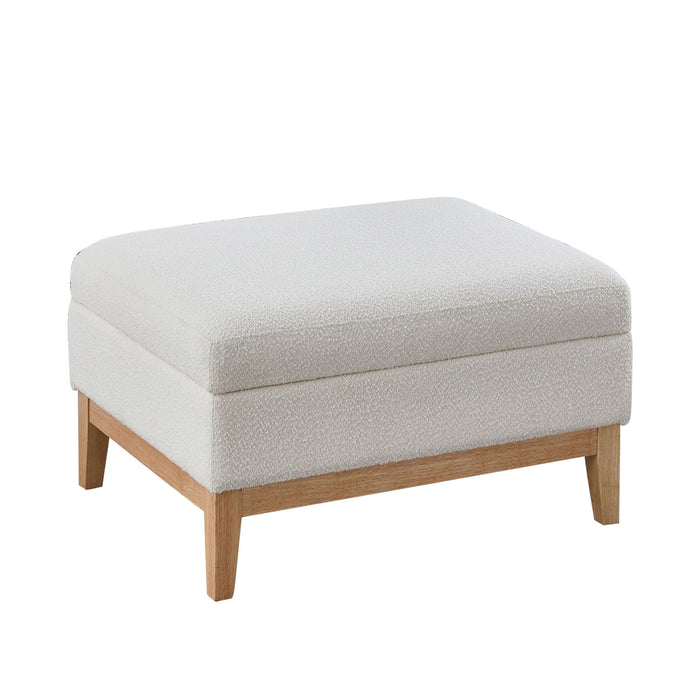 Upholstered Storage Ottoman With Reversible Lid Coffee Table, Foot Stool
