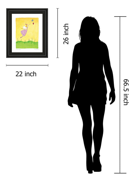 Felicity Wishes Il By Emma Thomson - Framed Print Wall Art - Yellow