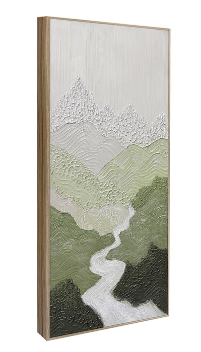 Verdant Passage I Hand-Painted Canvas In Frame - Black / Green