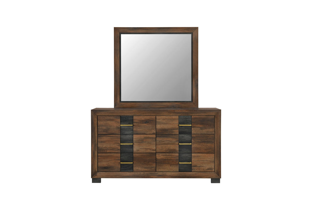 Optimus - 5 Piece Queen Bedroom Set - Black / Brown
