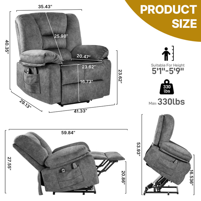 Power Lift Recliner Chair Sofa With Massage