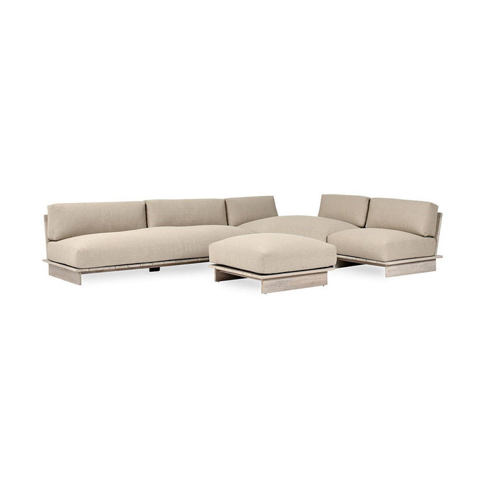 Livia - Teak 3 Piece Outdoor Sectional - Taupe