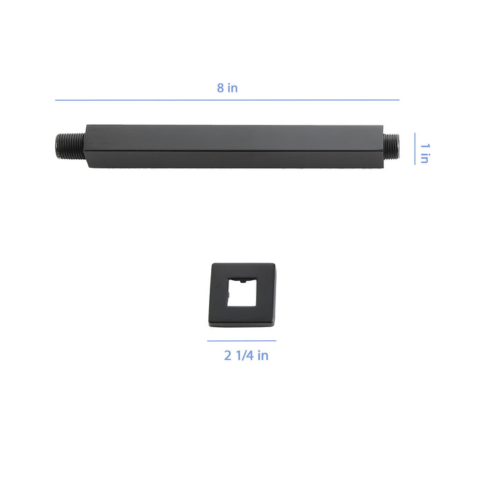 Premium 8" Ceiling Mounted Shower Arm With Flange