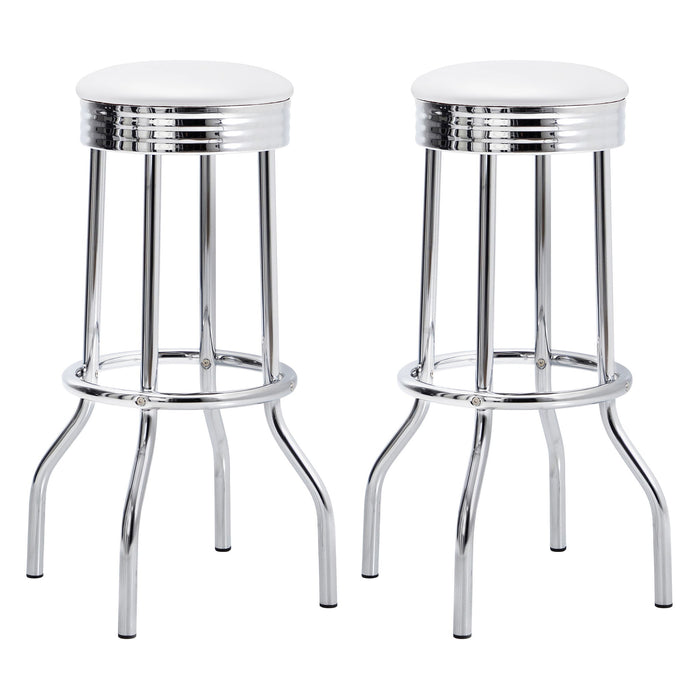 Midge - Upholstered Swivel Bar Stool (Set of 2) - White