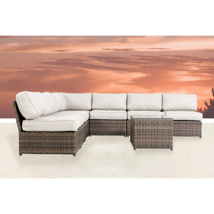 Comfortable Modern Patio Rattan Sectional Set With Cushions