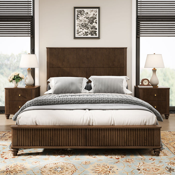 Platform Bed Frame With Tall Headboard