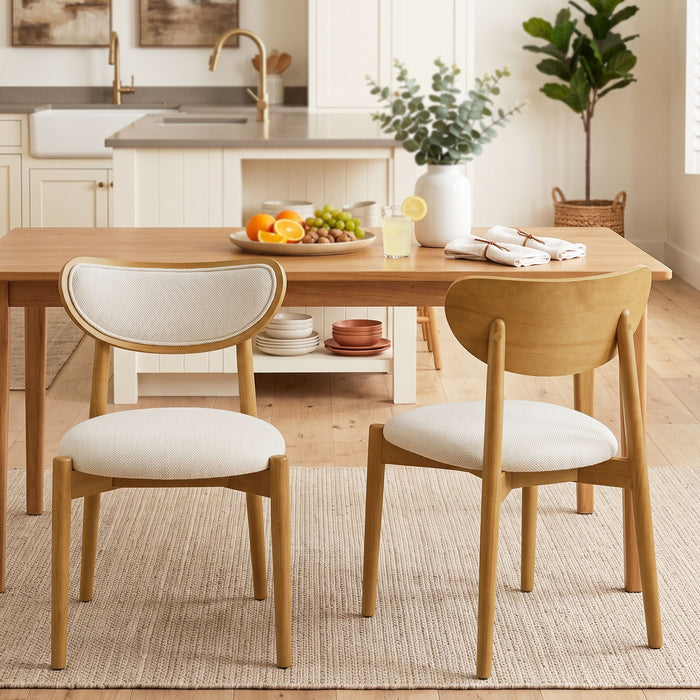 Upholstered Dining Chairs With Dual Post Back Support For Dining Room (Set of 2)