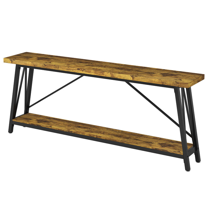 Extra Long Sofa Table For Hallway, Entryway & Living Room - Rustic Brown