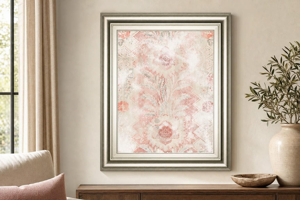 22x26 World Traveler Textile I By June Erica Vess - Pink