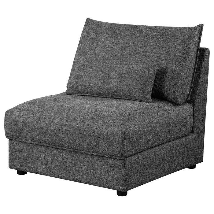 Wakefield - Upholstered Armless Slipper Chair - Black