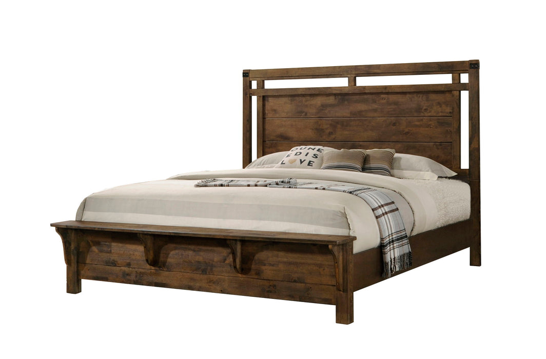 Curtis - King Panel Bed - Brown