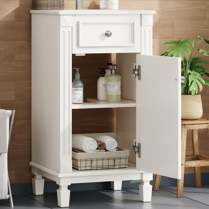 Bathroom Vanity With Sink, Cabinet, Soft-Closing Door, Adjustable Shelf - White
