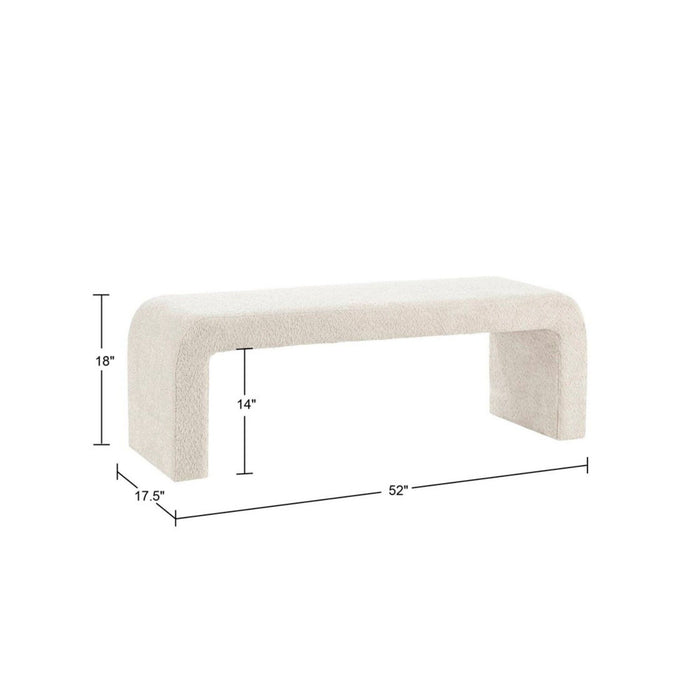 Modern Waterfall Bench - Cream