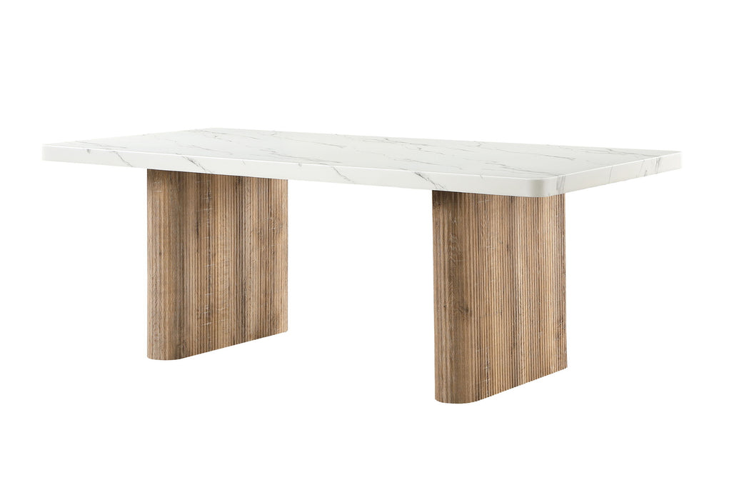 D2504 - 9 Piece Dining Room Set (Dining Table And 8 Dining Chairs) - Light Grey / White