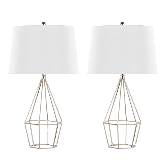 Diana - Contemporary Table Lamp (Set of 2) - Polished Nickel / Black Satin