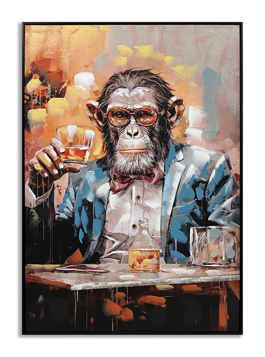 Dapper Toast - 28" x 40" Framed Wall Art - Brown