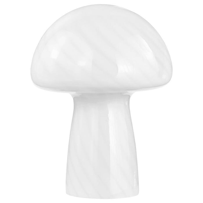 Kanaby - Mushroom Shaped Glass Bedside Table Lamp - White