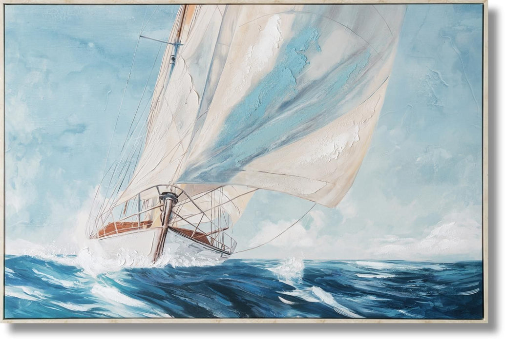 Gusty Sail Aglow - 33" x 48" Framed Wall Art