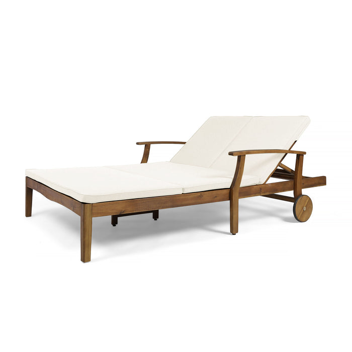 Etherealize - Outdoor Adjustable Double Chaise Lounge With Water Resistant Cushions