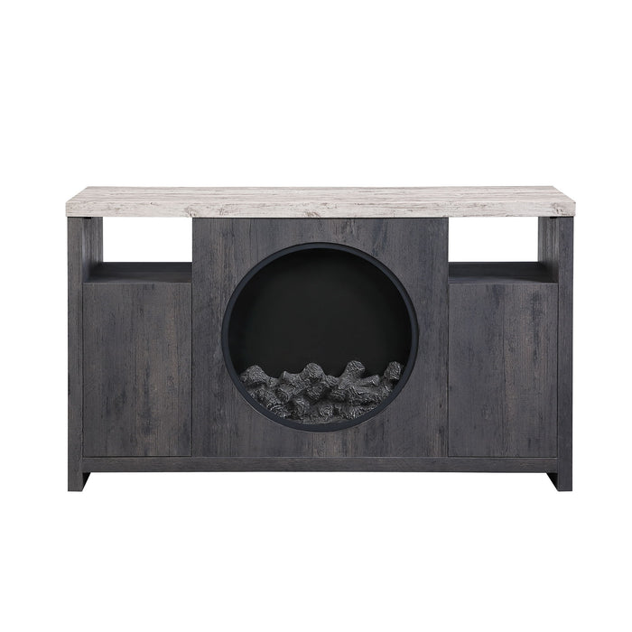 Nancy - Entertainment Unit With Bluetooth Speaker And LED Lighting - Gray