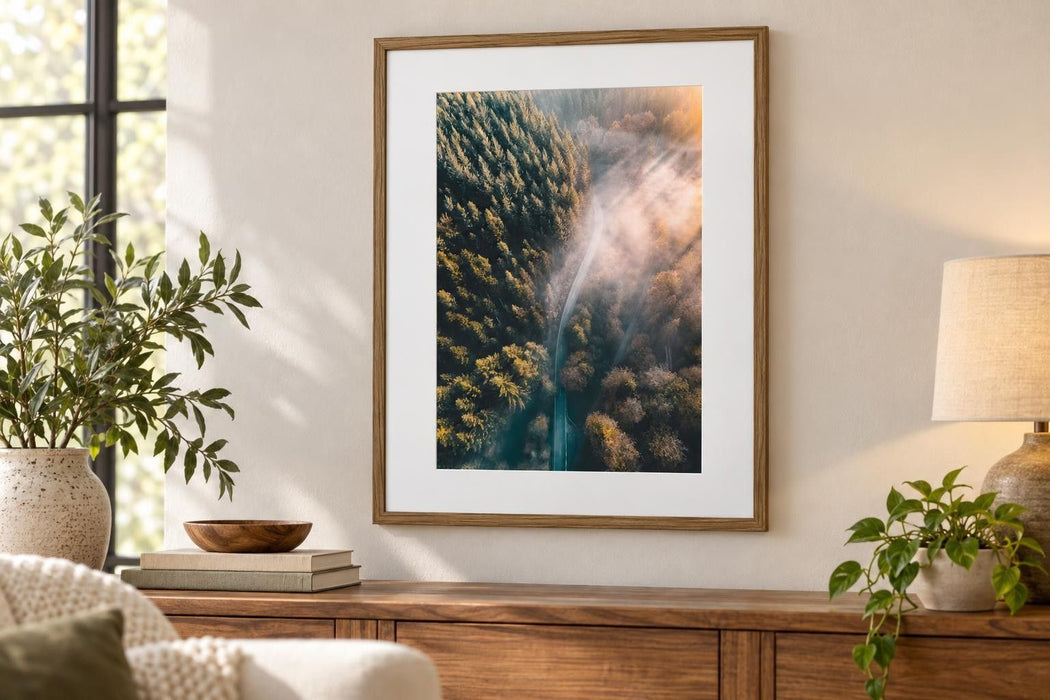 Pinebound Light II - 24 X 32 - Framed Print Under Glass - Green