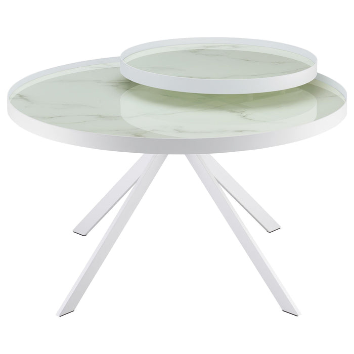 Shayne - Round Top Coffee Table With 2 Tier Design