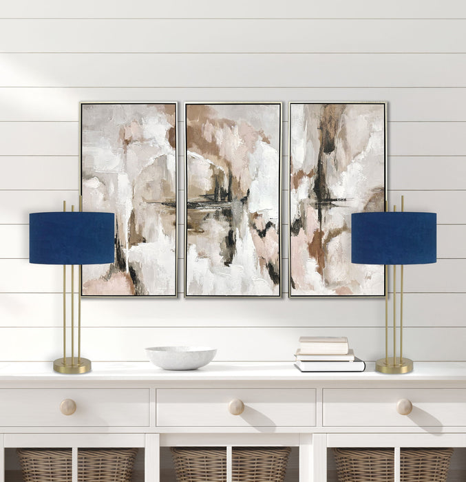 "Velvet Radiance" Metal Table Lamp (Set of 2) - Plated Gold Fiish