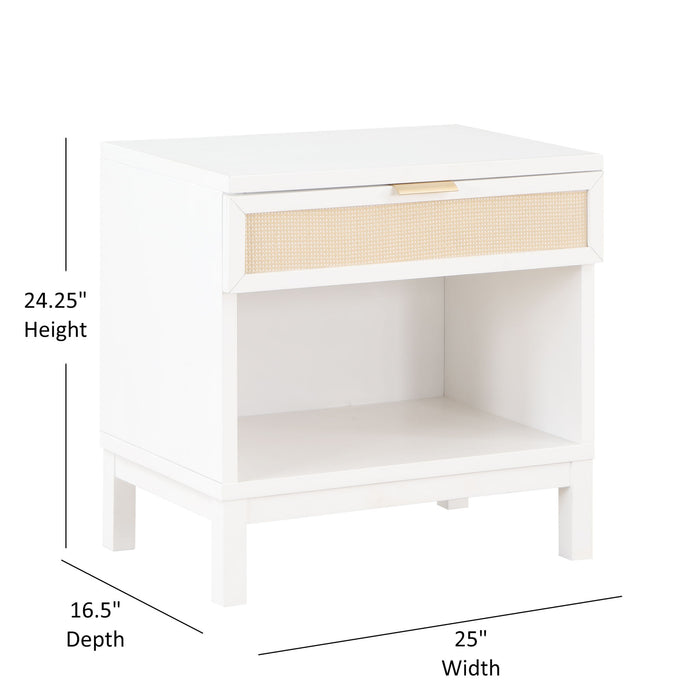 Blake - Cane 1 Drawer Nightstand With Cane Front - White