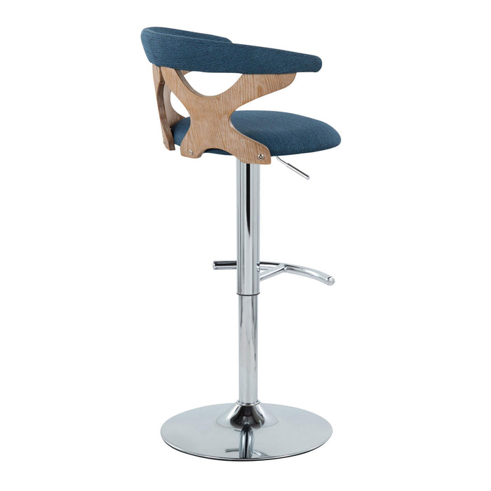 Gardenia - Contemporary Adjustable Barstool With Swivel / Rounded T Footrest (Set of 2)