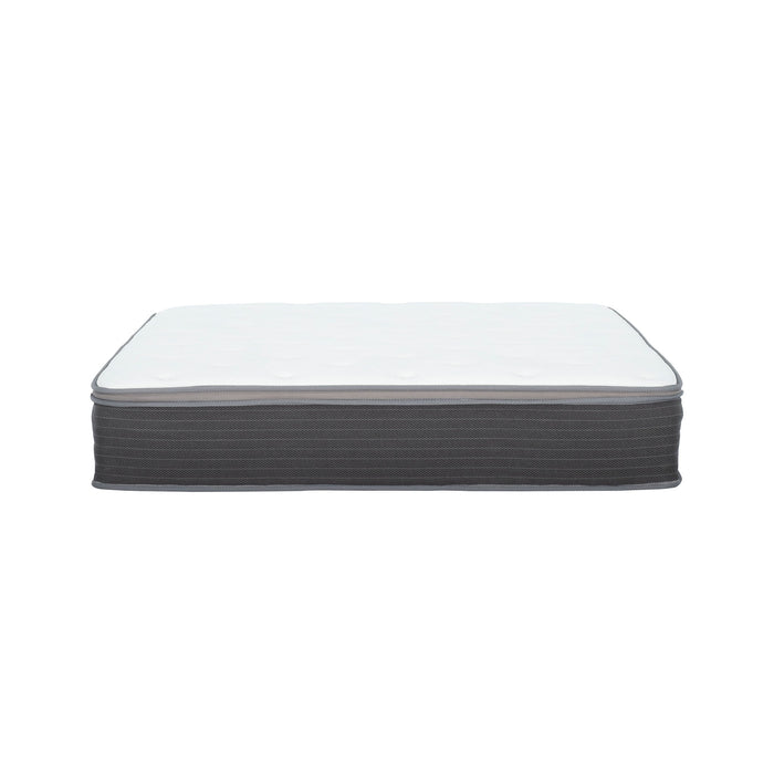 10" Full Size Hybrid Mattress In A Box, Gel Memory Foam Mattress Top With Pocket Coil Base - Gray / White