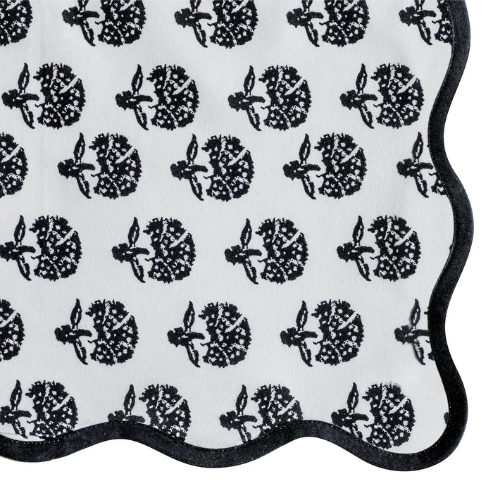 Crissy - Cotton Canvas Printed Napkins (Set of 4) - Black Vintage Floral
