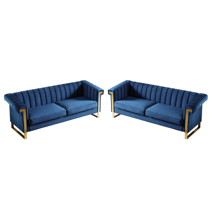2 Piece Sofa Set With Tufted Back And Deep Seating