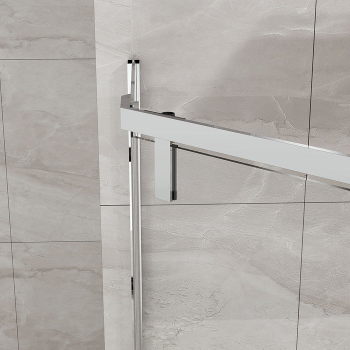 Durable Hardware Neo Angle Frameless Shower Door With Acrylic Base Combo