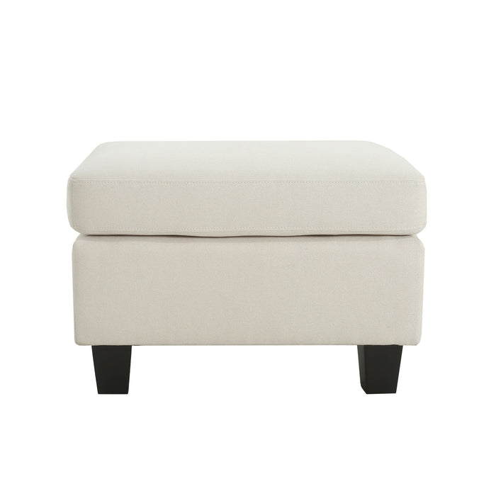 Springfield - Ottoman Contemporary Design Fabric Birch Wood Legs - Beige