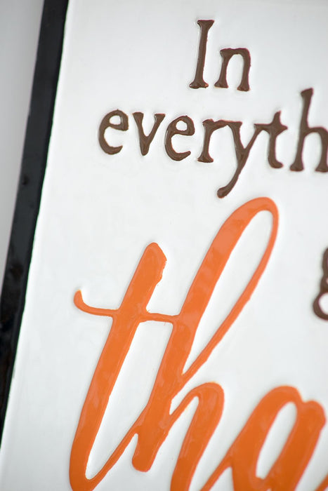 Thanks Wall Sign, Wall Art Decor For Harvest Festival Fall Festival & Thanksgiving Table Decorations (Set of 2) - Black / Orange / White