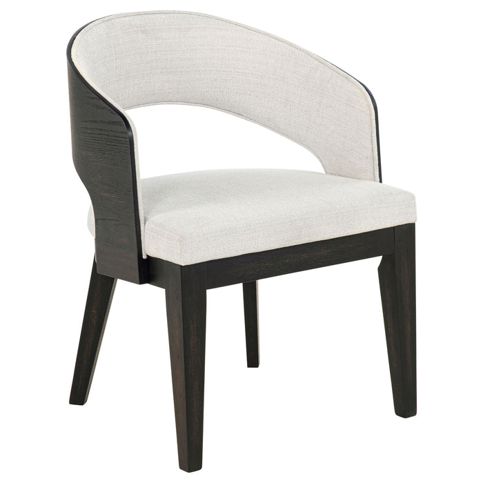 Bangor - Upholstered Dining Arm Chair (Set of 2) - Black / Cream