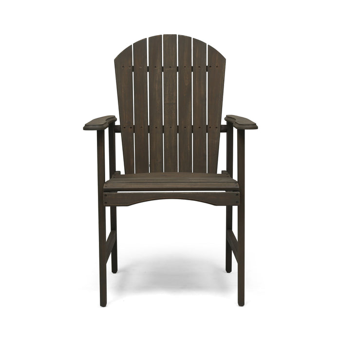 Outdoor Weather Resistant Acacia Wood Adirondack Dining Chairs (Set of 2)