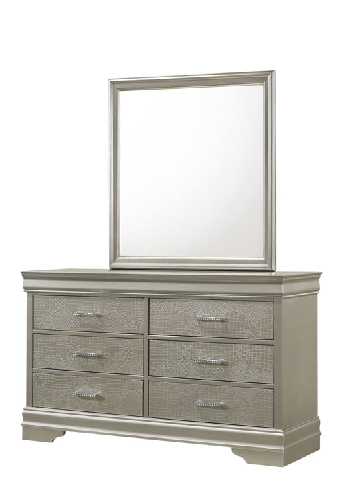 Amalia - California King 4 Piece Bedroom Set - Silver