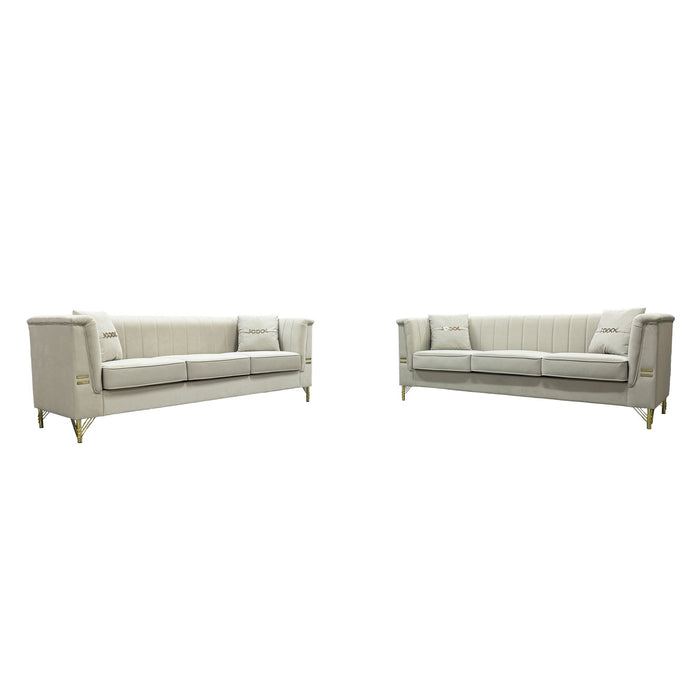 Upholstered 3 Seater Sofas Living Room Furniture (Set of 2)