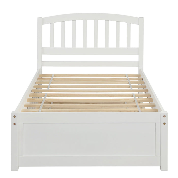Platform Bed Wood Bed Frame With Trundle