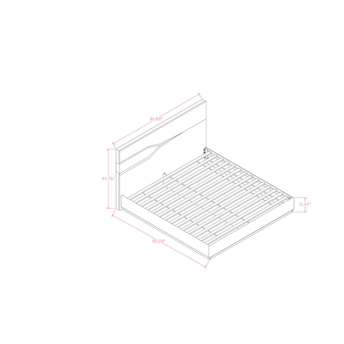 Vios - 5 Piece Bedroom Set With Zebrano Accent Design