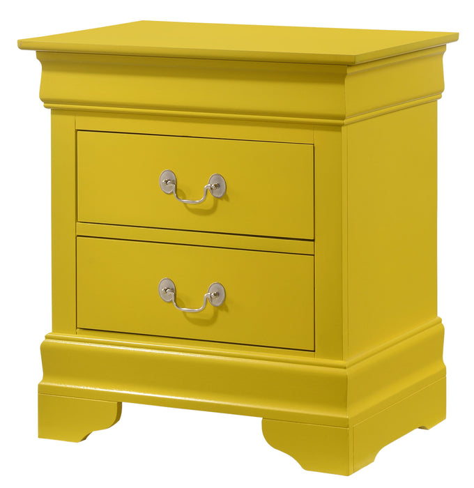 Glory Furniture Louis Phillipe Nightstand, Yellow
