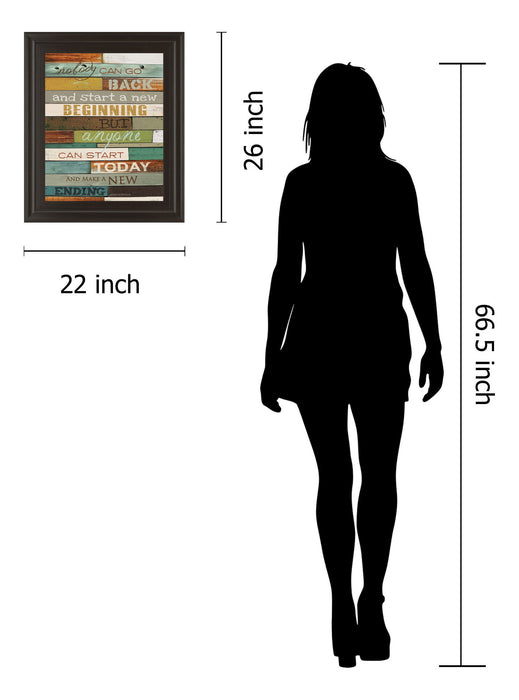 Make A New Ending By Marla Rae Motivational - Framed Print Wall Art - Dark Brown