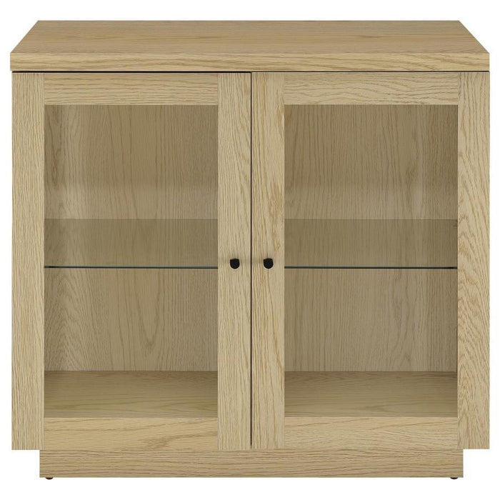 Tilbury - 2-Door Glass Front Accent Display Cabinet - Light Oak