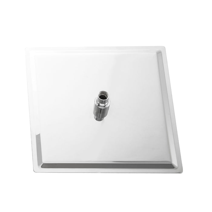 16" Square Rainfall Shower Head Fixed Wall Mount With Full Body Coverage & Self Cleaning Silicone Nozzles