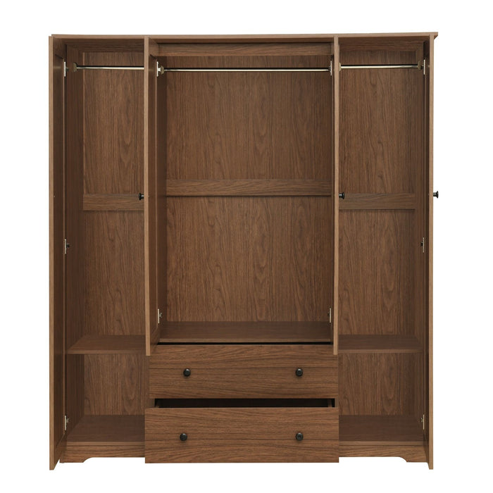 4 Door Wardrobe Armoire With 2 Drawers