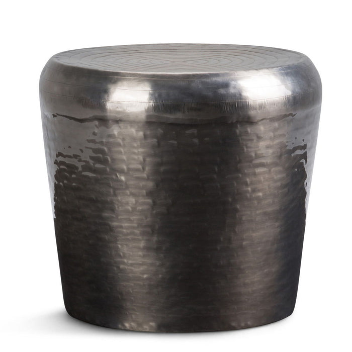Troy - Metal Accent Table - Antique Silver